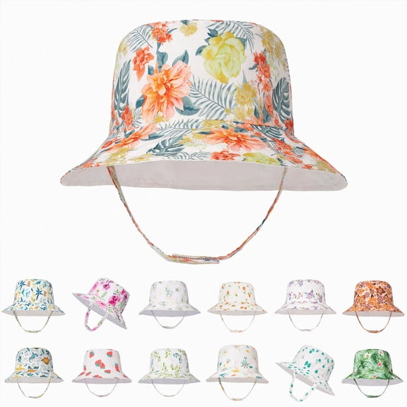 Quealent Kids Sun Hat for Boys Girls Wide Brim Bucket Hat UPF 50 Sun Protection Hat Breathable Summer Beach Hat S