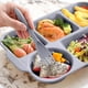 thumbnail image 5 of Bandeja con Platos Divididos para Cenas, Restaurantes, Reuniones Familiares y Fiestas | Apta para Microondas y Lavavajillas | Plástico | Gris Claro | 270 G | 32,5 X 22 X 4 Cm | Apilable y Reutilizabl, 5 of 6