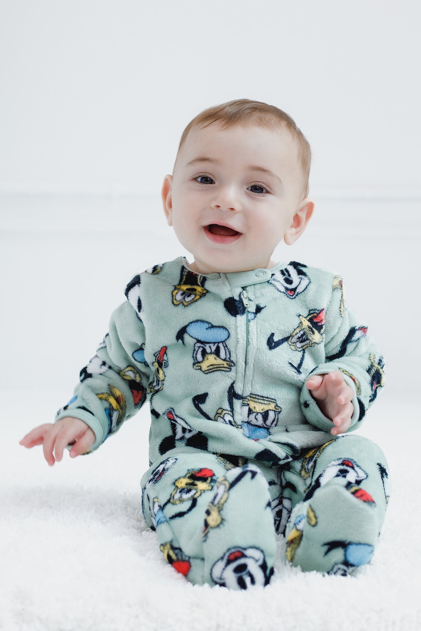 Disney Mickey Mouse Donald Duck Pluto Fleece 2 Pack Coveralls Woobie Newborn to Infant