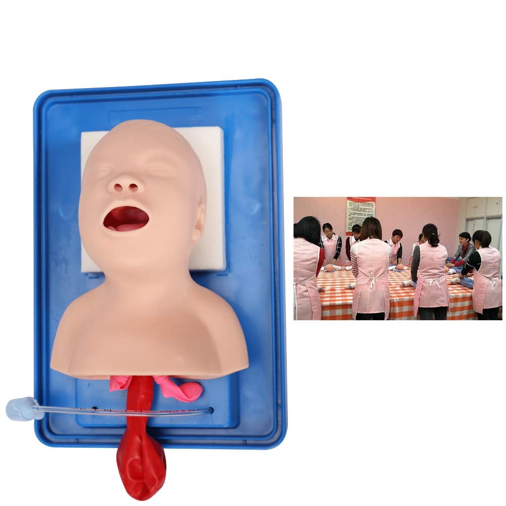 FETCOI Intubation Manikin Study Teaching Model, 220V Oral Nasal Intubation Airway Management Trainer PVC Demo (Newborn)