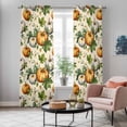 thumbnail image 6 of Kitchen Curtains 84 Inch Length 2 Panels, Orange Pumpkin Grommets Window Treatment Curtain, Thanksgiving White Fall Green Vine Leaf Thermal Curtains Drapes for Living Room/Bathroom, 6 of 9