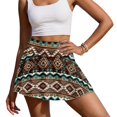thumbnail image 2 of Xoenoiee Geometric Navajo Ethnic Tribe Print Womens Tennis Skirt Pleated Athletic Skirts with Pockets Shorts High Waisted Golf Skort for Workout Pickleball, S, 2 of 6