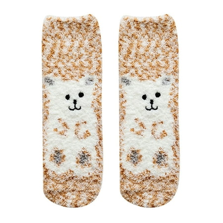 

Yinguo Thermal Socks For Womens Coral Socks Stripe Socks Colorful Lightweight Socks Casual Socks Winter Socks Warm Comfort Casual Socks