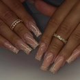 thumbnail image 1 of Use manicura con brillo dorado, use manicura francesa, calcomanía terminada, pieza de uña, presione, fácil aplicación, 1 of 5