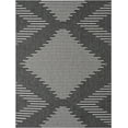 thumbnail image 2 of Unique Loom Outdoor Modern Collection Area Rug - Tambor (9' x 12' Rectangle Charcoal Gray/Ivory), 2 of 6