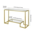 thumbnail image 6 of Pemberly Row Traditional 47" Brass Finish Metal/Glass Console Table, 6 of 7