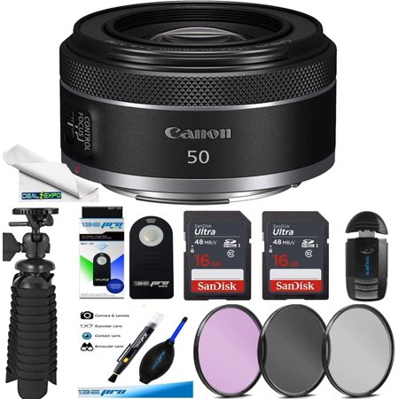 Canon RF50mm F1.8 STM for Canon Full Frame Mirrorless RF Mount Cameras [EOS R  EOS RP  EOS R5  EOS R6] + Expo Advanced Bundle (12 PCS)