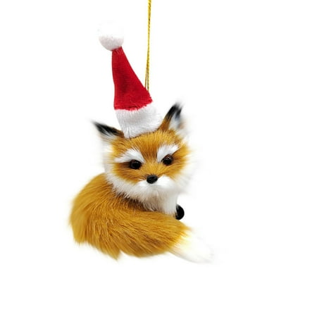 

Jmntiy Christmas Plush Imitation Animal Small Foxes Pendant Handicrafts Creative Small Animal Foxes Decorations Holiday GiftsChristmas Decoration Supplies