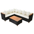 thumbnail image 4 of vidaXL 4 Piece Patio Lounge Set with Cushions Poly Rattan Black, 4 of 9