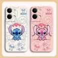 thumbnail image 2 of Case For OPPO RENO 8 7 9 6 7SE 5 4 4SE 4 3 4G 5G PRO PLUS Colour Simple Liquid Silicone Case Lilo And Stitch Angel Couple, 2 of 5