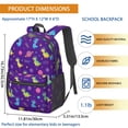 thumbnail image 3 of Dinosaur and Planet Purple Pattern 17" School Backpacks for Teens,Waterproof Oxford Fabric,S-Shape Padded Straps for School,Travel,Hiking,Camping, 3 of 6