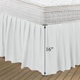 thumbnail image 6 of Unique Bargains Polyester Ruffled Bed Skirt with 16" Drop Full Snow White, 6 of 7
