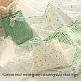 thumbnail image 3 of Aellinatey 5pcs Cotton Middle Waist Women's Green Floral Lace Trim Bows Underwear Panties, 3 of 20