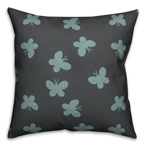 Creative Products Butterfly Pattern in Blue 18x18 Spun Poly Pillow