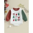 thumbnail image 2 of Infant Baby Sweatshirt Rompers Christmas Print Long Sleeve Jumpsuit, 2 of 7