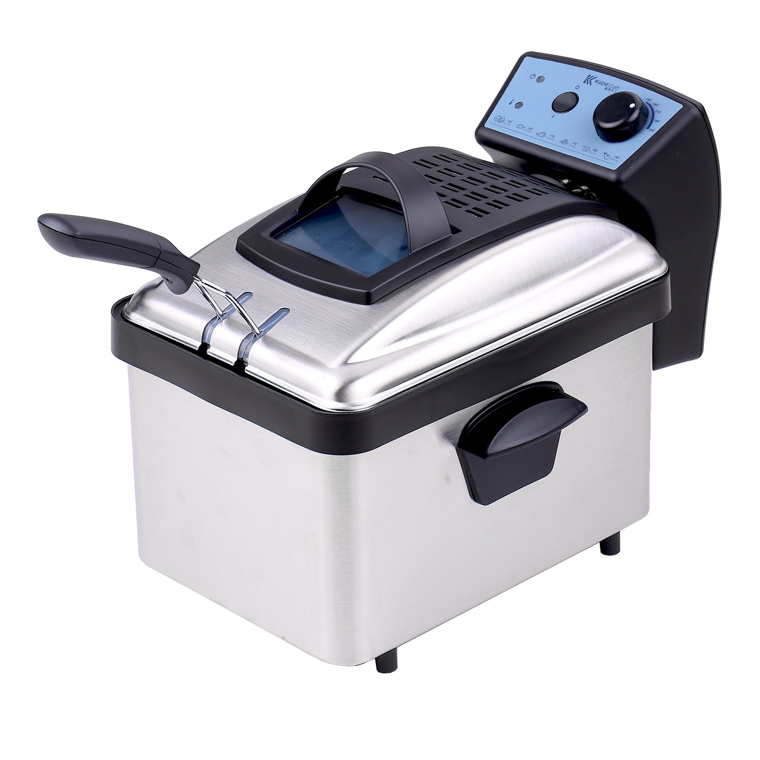 Electric Immersion Deep Fryer Frying Basket Detachable Lid with View