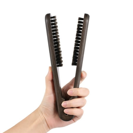 Straightening Comb Double Sided Brush Clamp Hair Hairdressing Natural Bristle Hair Comb Hairstylig