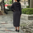 thumbnail image 6 of Wangmeiwg Women's Sweatshirts Women's Loose Fit Knitted Hooded Sweater Dress with for Autumn Winter Fashion Long Pocket Skirt Casual Warm Outfit Black XL, 6 of 6