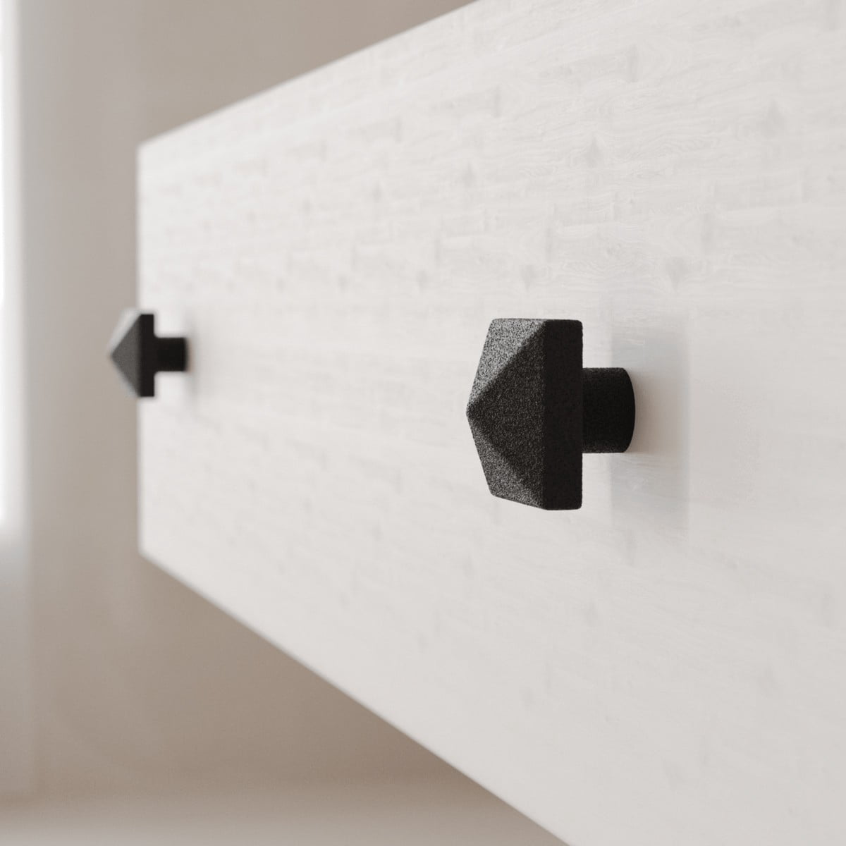 Black Square Iron Kitchen Cabinet Knob Pull Decorative Rust Resistant Powder Coat Finish Vintage Metal Knobs Drawer Pull Handle w/Screws Renovators Supply