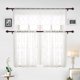 thumbnail image 2 of Cortinas transparentes Deconovo con diseño de enrejado marroquí, jacquard, para cocina, 132 x 91 cm, color blanco crema, 2 of 7