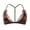 Chestnut brown, variant on Lace Bralettes for Women Silk Bras Eyelash Lace V Neck Front Closure Bra Padded Triangle Bralettes
