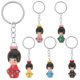 thumbnail image 1 of 6pcs Muñeca de dibujos animados llavero kimono muñeca llavero anillo adorable colgantes colgantes, 1 of 5
