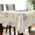 thumbnail image 4 of 54x54 Inch Tablecloth Polyester Square Tablecloth for Home Kitchen Dinner Decor Pastel Purple Chrysanthemum Pattern, 4 of 9