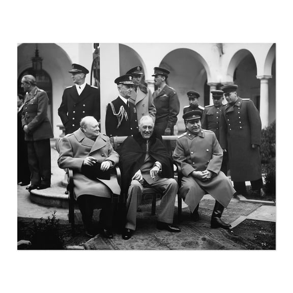 HISTORIX Vintage 1945 The Big Three Yalta Conference Photo Print - Vintage Photo of The Yalta Conference of The Big Three Wall Art Poster
