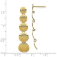 thumbnail image 4 of Solid 14K Yellow Gold Polished and Brushed Post Dangle Earrings - 39.6mm- Made In Italy, 4 of 6