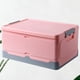 thumbnail image 4 of Caja de almacenamiento plegable multifunción, organizador de artículos diversos, caja de libros con tapa para el hogar, dormitorio (rosa, talla L), 4 of 5