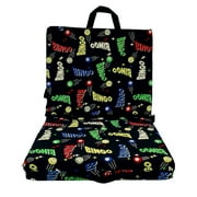 Folding Dual Patterned Foam Bingo Hall Game Seat Cushion Double Office Chair Back Support Pad