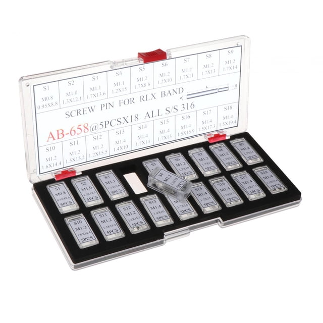KLKCMS Screw Pins Bars with Storage Box Repairing Tools Watch Band Link Cotter Pins