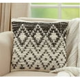 thumbnail image 2 of Fennco Styles Diamond Woven Cotton Jute Decorative Throw Pillow Cover 18" W x 18" L - Black Square Cushion Case for Home, Couch, Bedroom, Living Room and Office Décor, 2 of 5