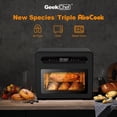thumbnail image 4 of Horno tostador y freidora de aire de 26 cuartos, horno de vapor para encimera, apto para pizza de 12 pulgadas, 6 rebanadas de pan tostado, gran capacidad, asador y deshidratador, pizza, 4 of 5