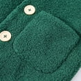 thumbnail image 4 of Povozer Toddler Baby Girl Fleece Jacket Long-sleeve Button Wool Blend Coat(Dark Green,2-3Y), 4 of 4