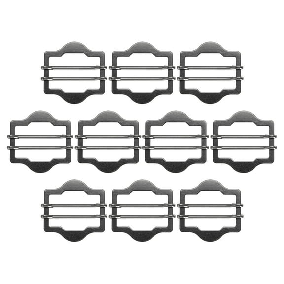 Uxcell 1.2 Inch Vest Buckles, 10 Pcs Metal Slide Adjuster Clasp for Suit Belt Bags Cloth, Black