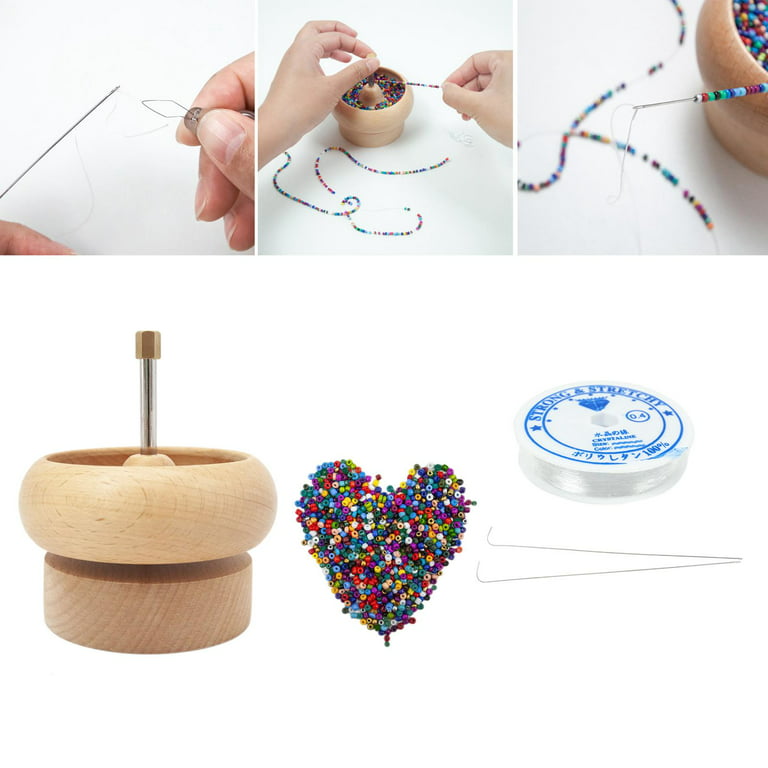 Wooden Bead Spinner Holder Quickly Beading Bowl Kit Bracelet Maker  Stringing Wooden Crafting Clay Beads Spinner DIY Beads Kit - AliExpress