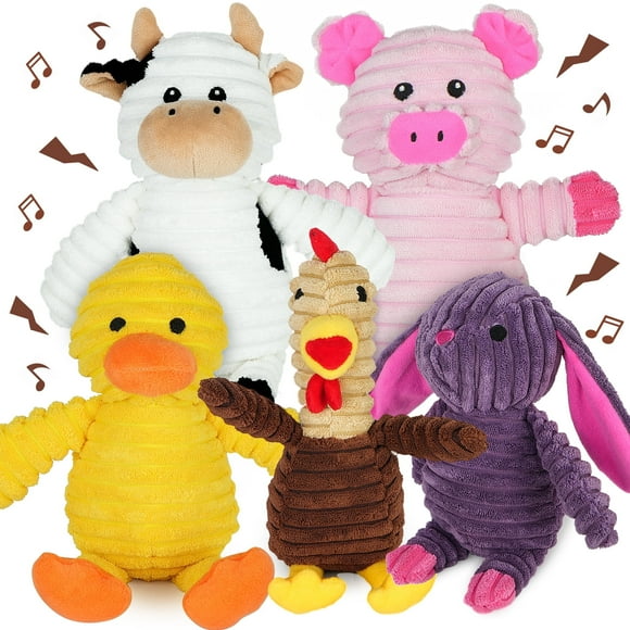 Prime Pets Dog Juguetes para Perros Paquete de 5, Regalo de Juguetes para Masticar Squeaky Plush para Perros Pequeños, Medianos y Grandes, Cachorros