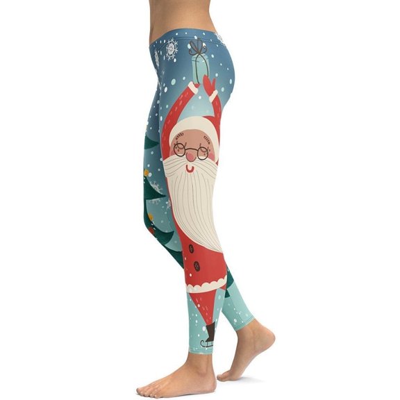 Santa Christmas Tree Leggings Size: XS for Women | FIERCEPULSE