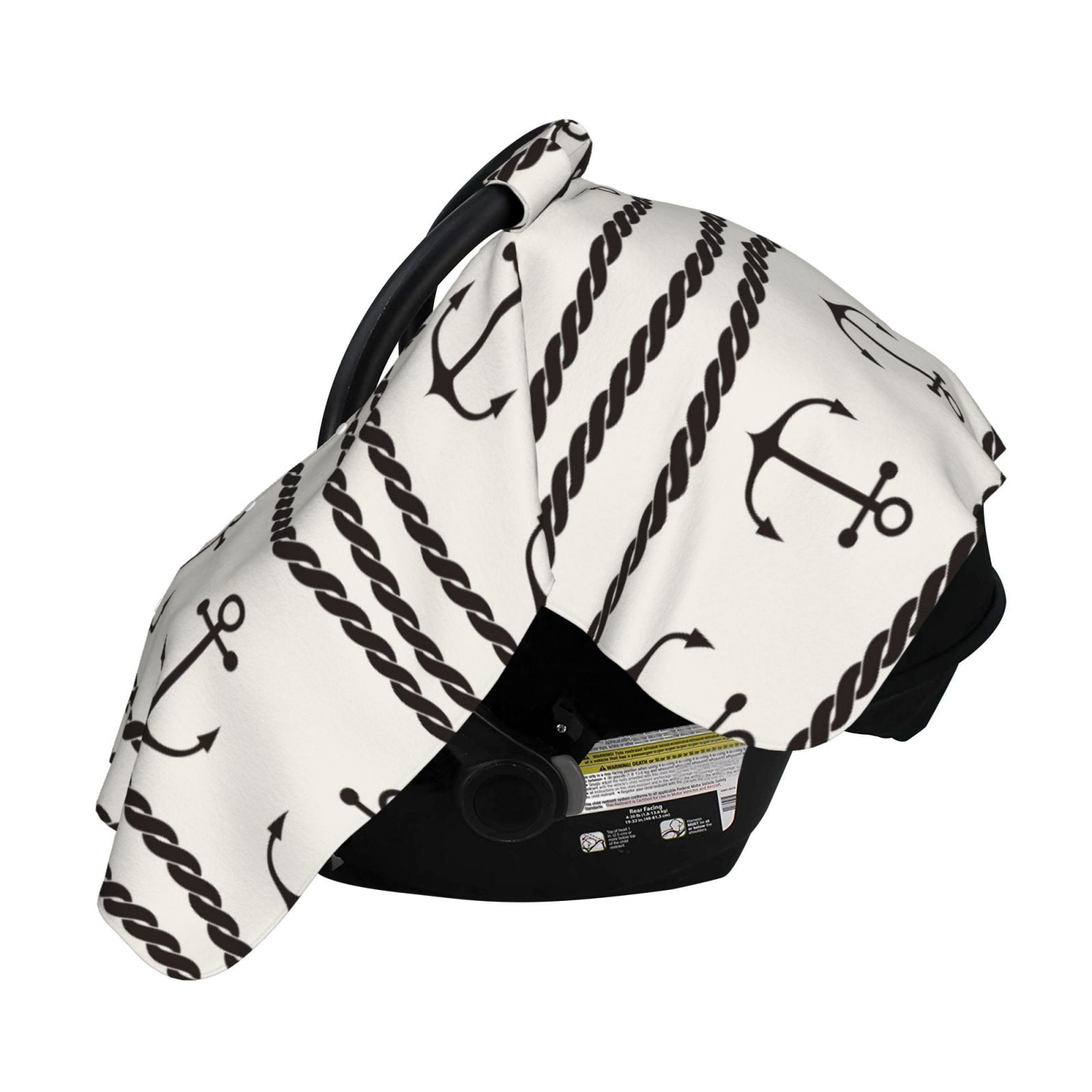 Naloa Anchors and Ropes Baby Car Seat Cover, Breathable Baby Carrier Cover, Multiuse Baby Carrier Cover & Nursing Breastfeeding Cover