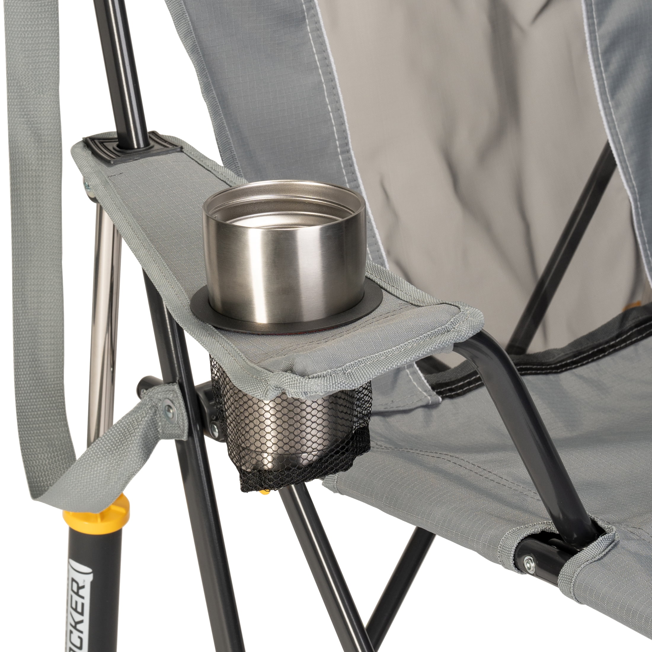 GCI Outdoor Comfort Pro Rocker Camping Chair with Mesh Backrest, Mercury Gray