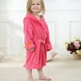 thumbnail image 4 of Zwiiyzr 1-6 Years Toddler Boy Girl Cartoon Dinosaur Soft Cotton Bath Towel Baby Beach Towel Bathrobe Hooded Bath Robe Hot Pink, 4 of 8