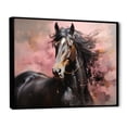 thumbnail image 2 of Designart "Vibrant Pink Pink Brown Horse I" Animals Floater Framed Canvas Print, 2 of 7