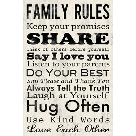 canvas wall art family rules 21 5 x 32 5 walmart com