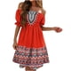 thumbnail image 1 of Vestido de verano sexy con estampado de manga corta y un hombro fruncido para mujer Fridja bnh6774, 1 of 5