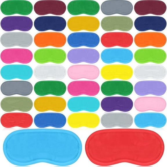 1997 40 Pcs Funny Silk Sleep Eye Mask Soft Night Sleep Mask Bulk Eye Mask for Sleeping Blackout Blindfolds with Adjustable Strap for Women Men Kids Travel Nap Meditation Party Gifts Favors(Colorful)