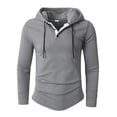 thumbnail image 2 of pstuiky camisa de manga larga para hombre, Sudadera con capucha de manga larga de color liso para hombre, con botones y alta elasticidad Tops de hombre xxl, 2 of 8