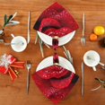 thumbnail image 4 of Coolnut Red Rose Cloth Napkins Set of 6,Reusable Washable Polyester Dinner Table Napkins for Kitchen,Dining,Restaurant,Party Decoration, 4 of 7