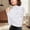 White, variant on Womens T Shirts Solid Long Sleeve Crewneck Lace Sheer Mesh Blouse Top Women Blouses Black L