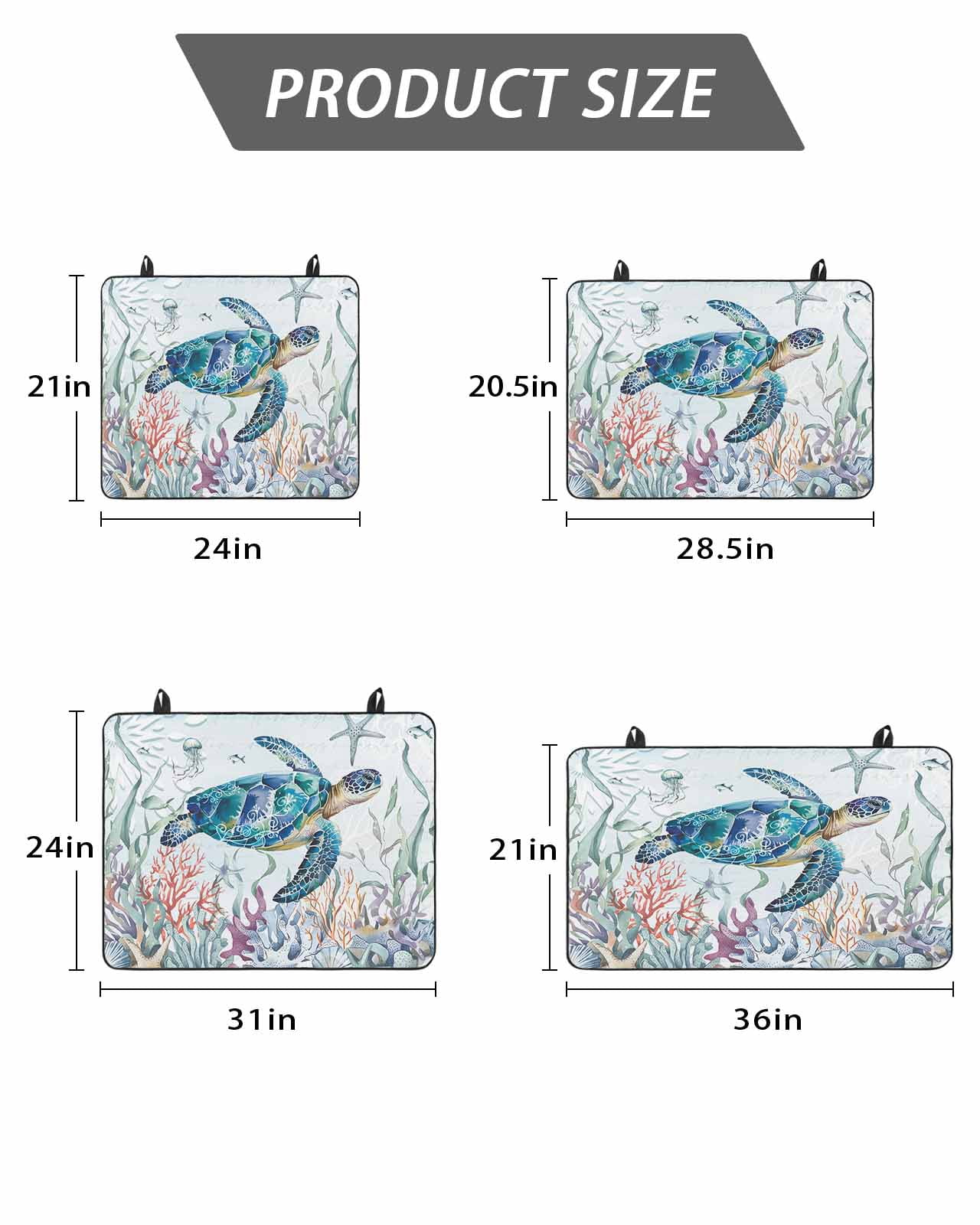 Stove Top Covers for Electric Stove, Teal Sea Turtle Coastal Glass Stovetop Cover Protector, Summer Beach Ocean Coral Induction Cooktop Protector Oven Mat for Kitchen Countertop 24"x21"